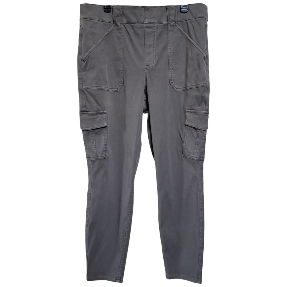 Spanx Twill Cargo Skinny Pants Pull On Tummy Control‎ Ankle  2X (37x29") Gray